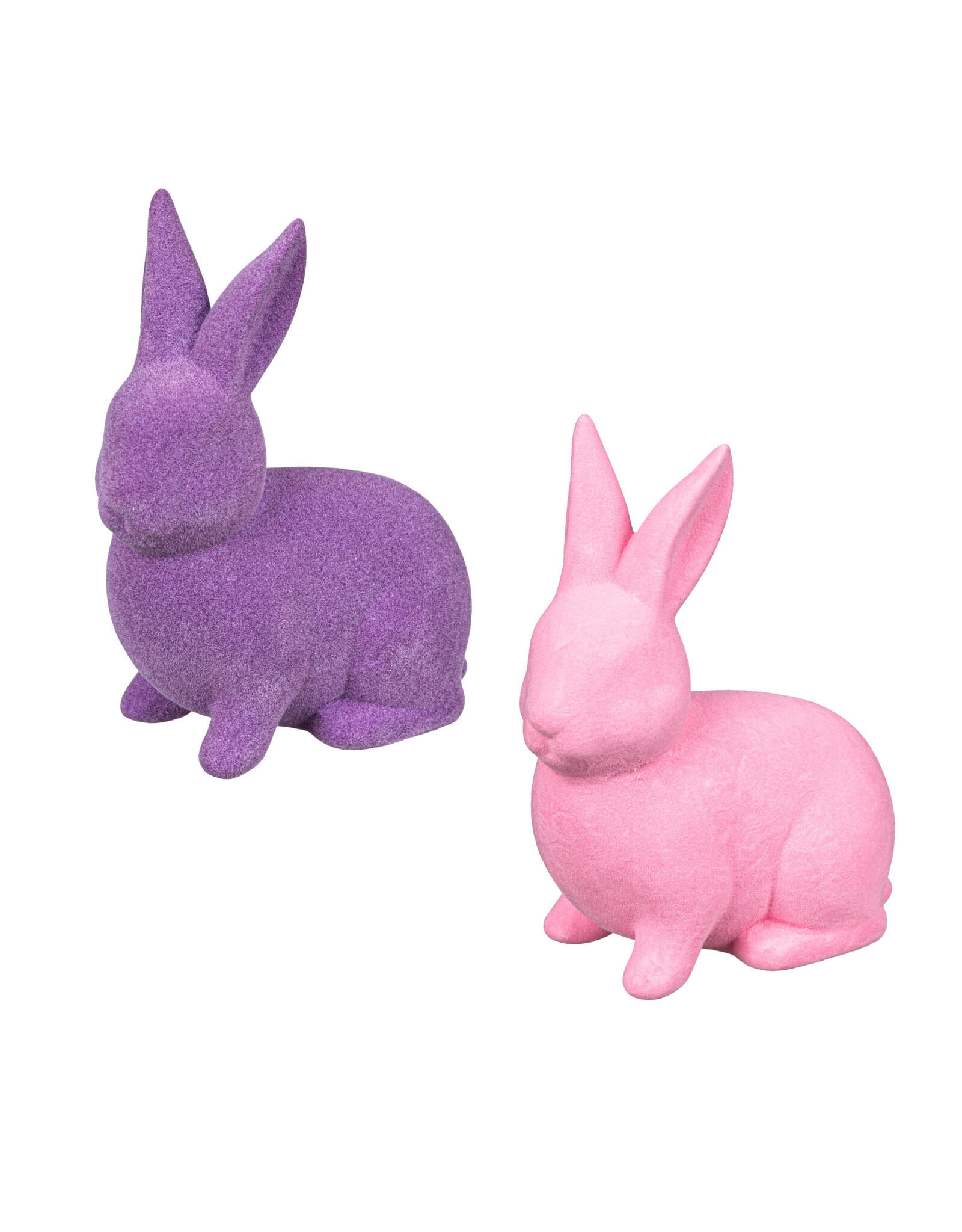 Evergreen Enterprises Flocked Bunny Ceramic Table Decor