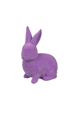 Evergreen Enterprises Flocked Bunny Ceramic Table Decor
