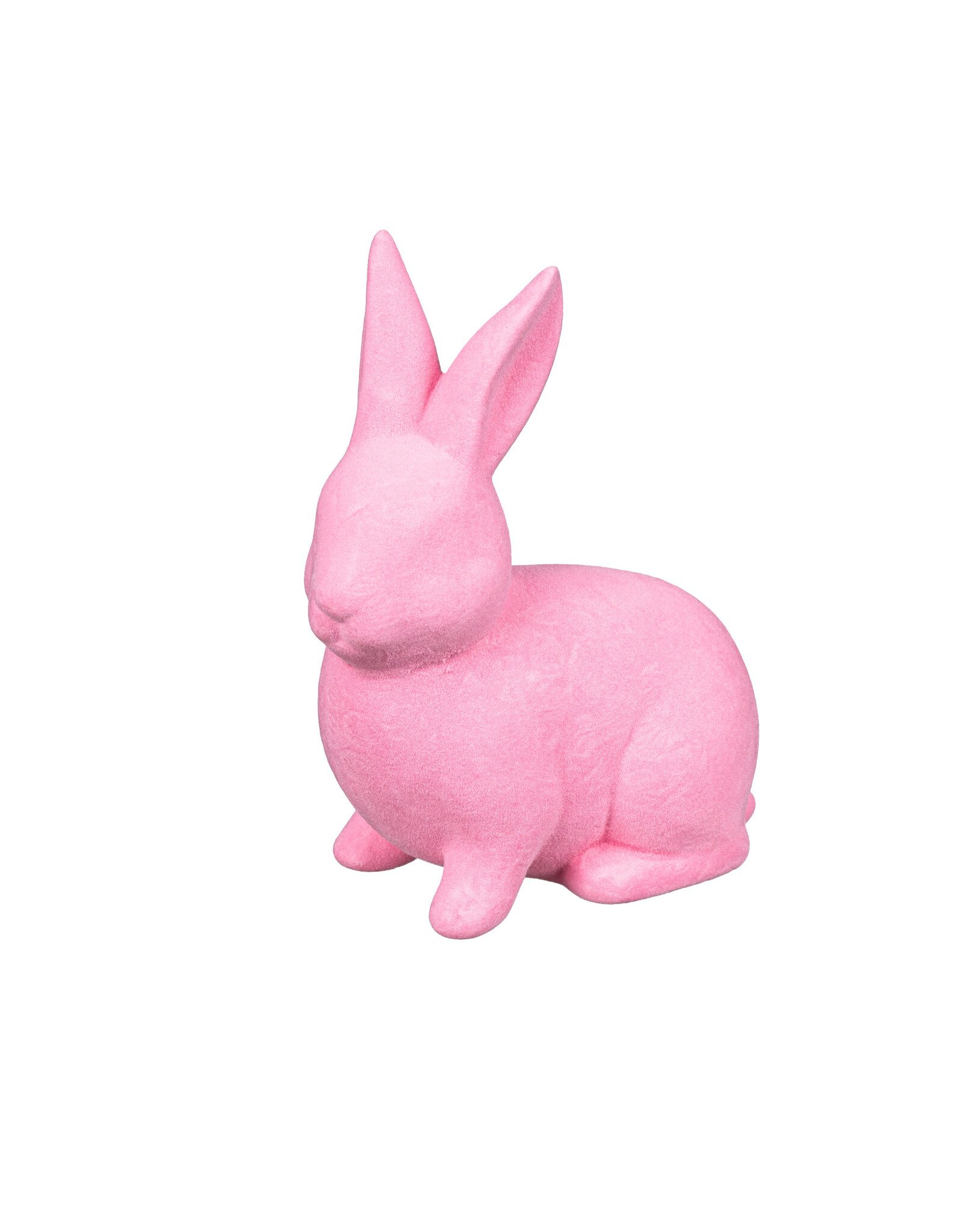 Evergreen Enterprises Flocked Bunny Ceramic Table Decor