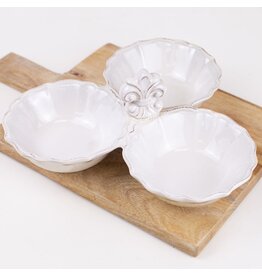 The Royal Standard Fleur de Lis Tri Server Antique White