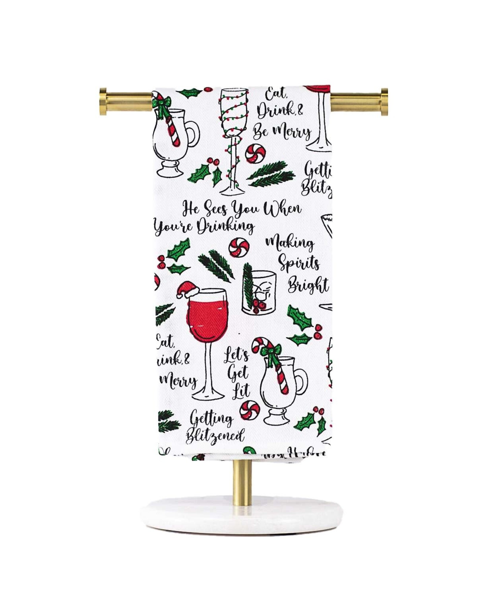 The Royal Standard Be Merry Cocktails Hand Towel