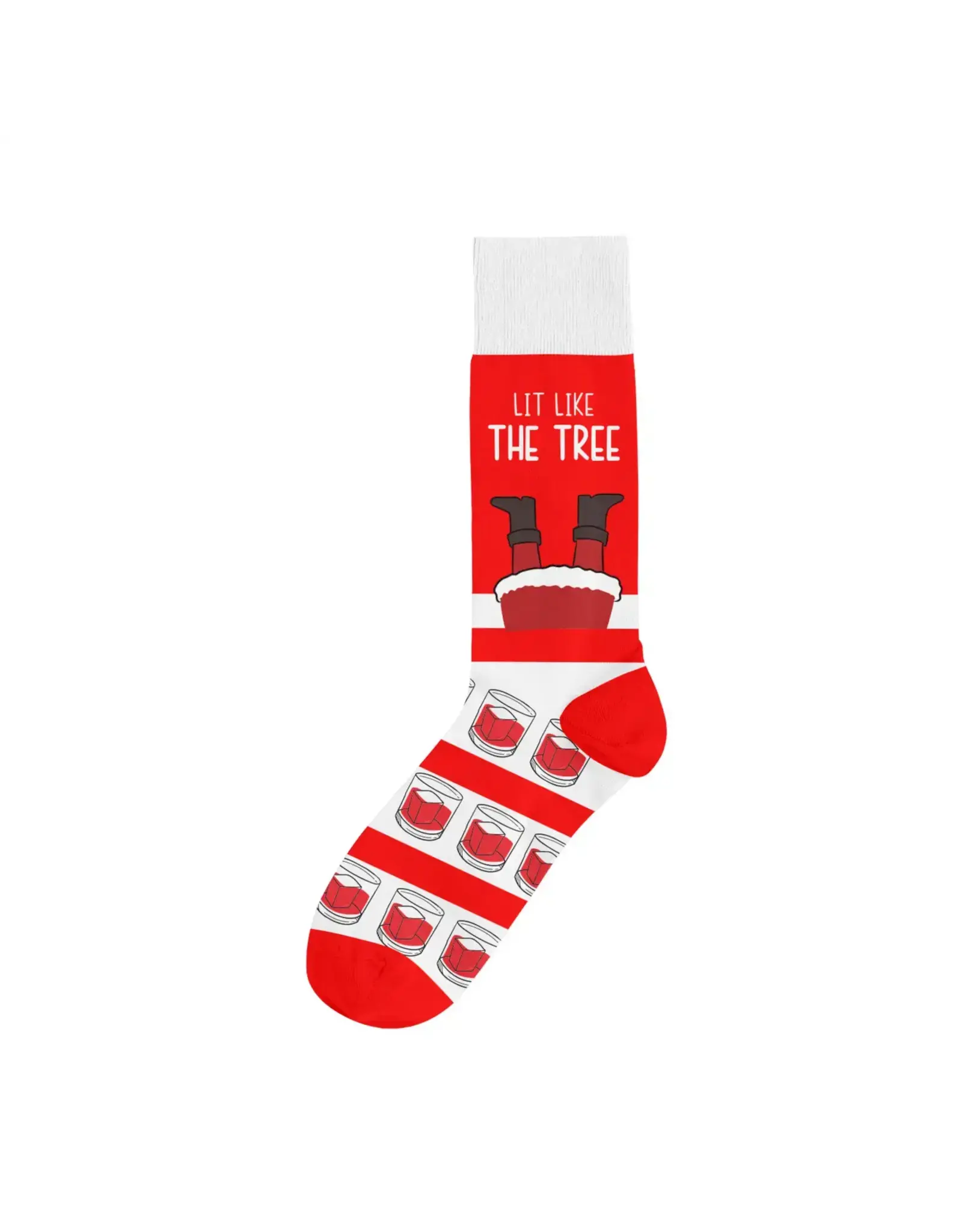 Barrel Down South/Faire Lit Like the Tree Santa Funny Christmas Socks