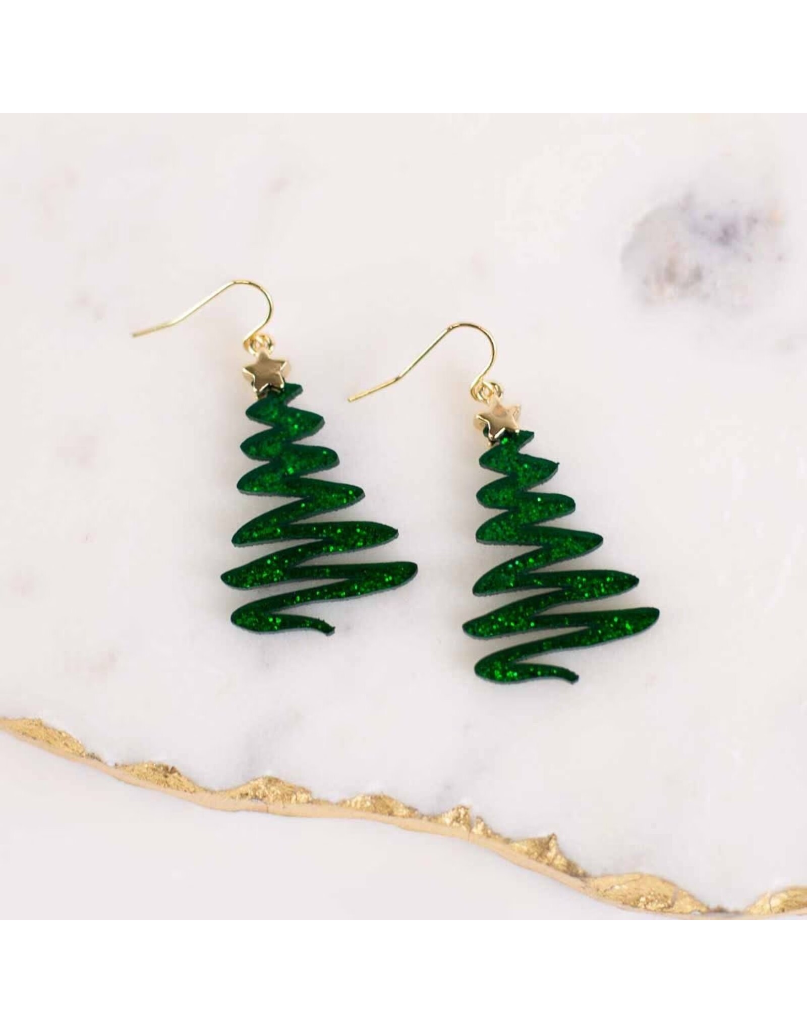 The Royal Standard Christmas Tree Acetate Earrings