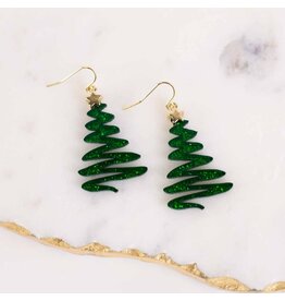 The Royal Standard Christmas Tree Acetate Earrings