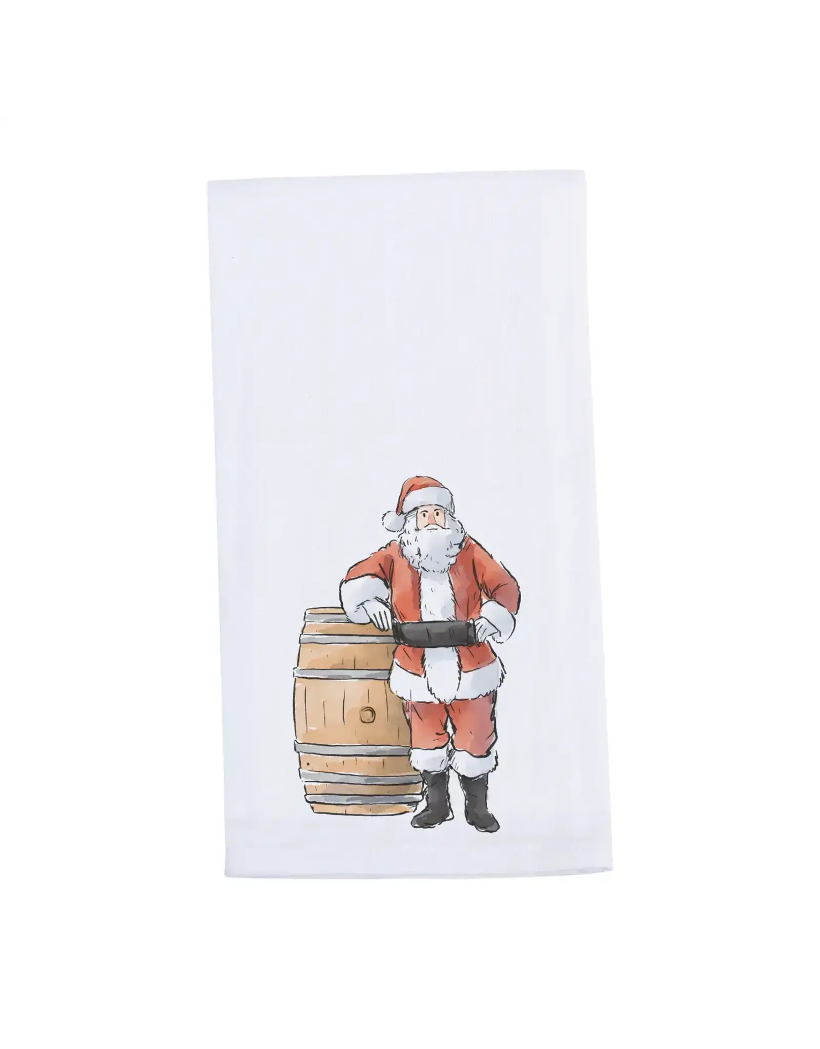 Barrel Down South/Faire Santa with Barrel Christmas Tea Towel
