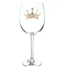 The Queen's Jewels Tiara Jeweled Stemmed Wine Glass
