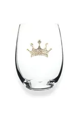 The Queen's Jewels Tiara Jeweled Stemless Wine Glass