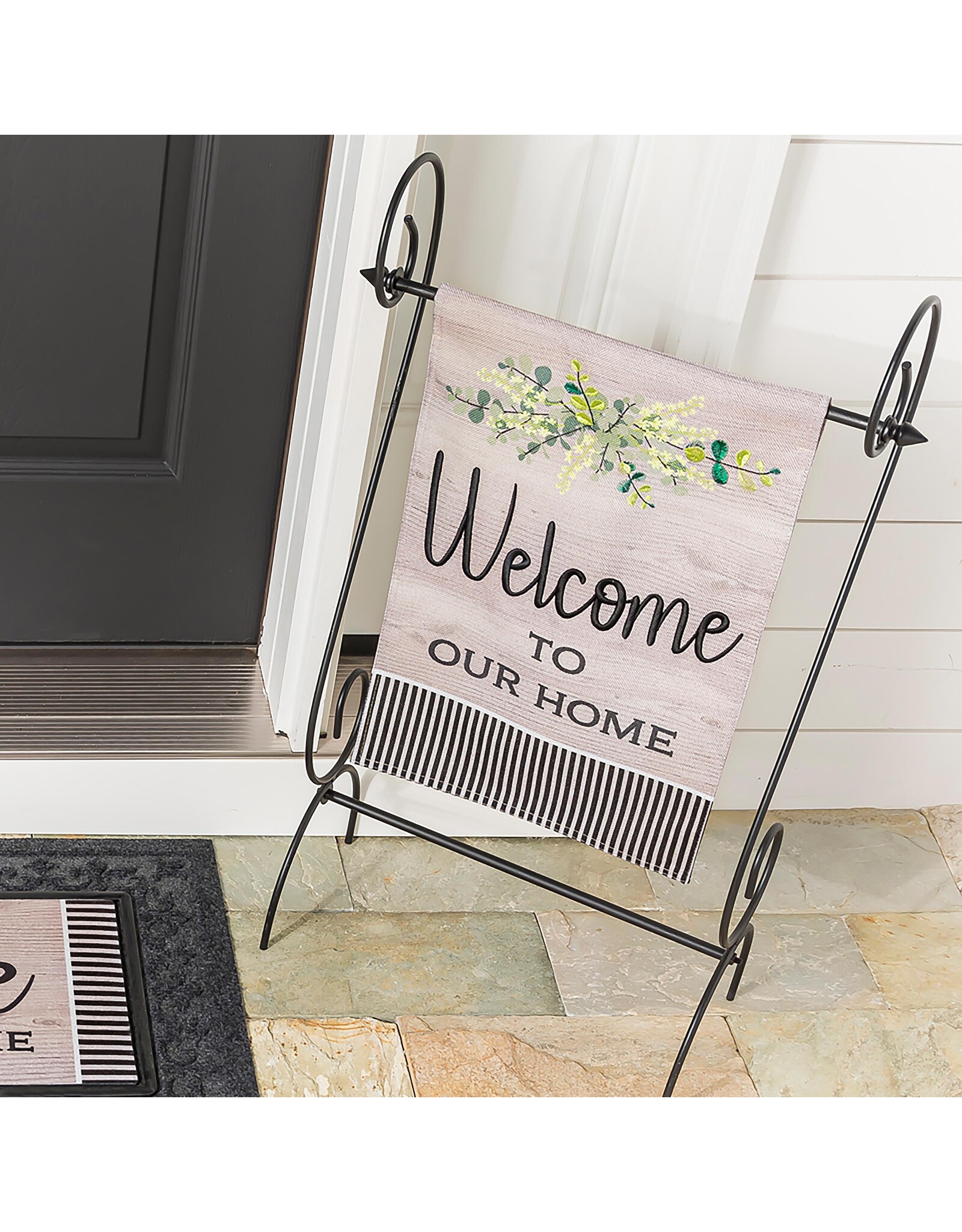 Evergreen Enterprises Wood Grain Welcome Garden Burlap Flag