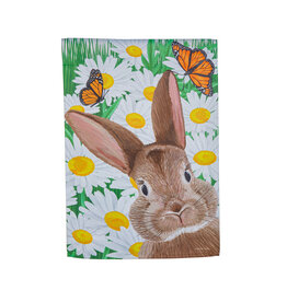 Evergreen Enterprises Hello Bunny Suede Garden Flag