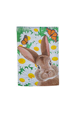 Evergreen Enterprises Hello Bunny Suede Garden Flag