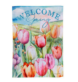Evergreen Enterprises Tulip Fields Suede Garden Flag