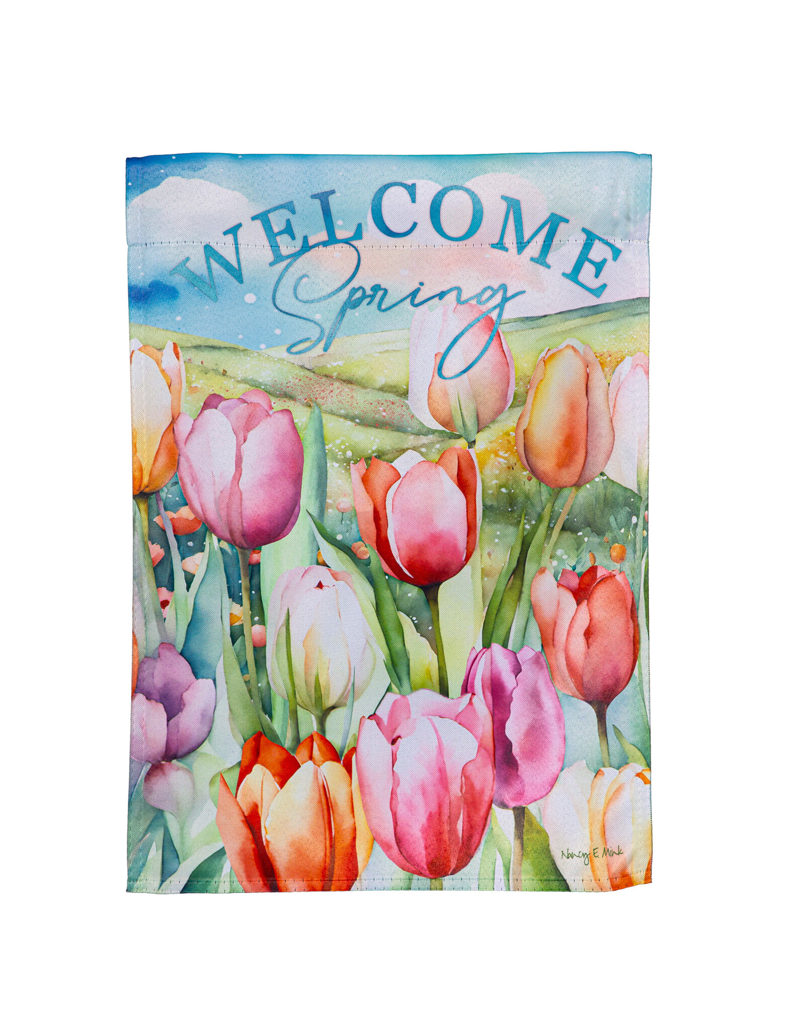 Evergreen Enterprises Tulip Fields Suede Garden Flag