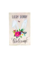 Evergreen Enterprises Every Bunny Welcome Applique House Flag Evergreen Enterprises Every Bunny Welcome Applique House Flag