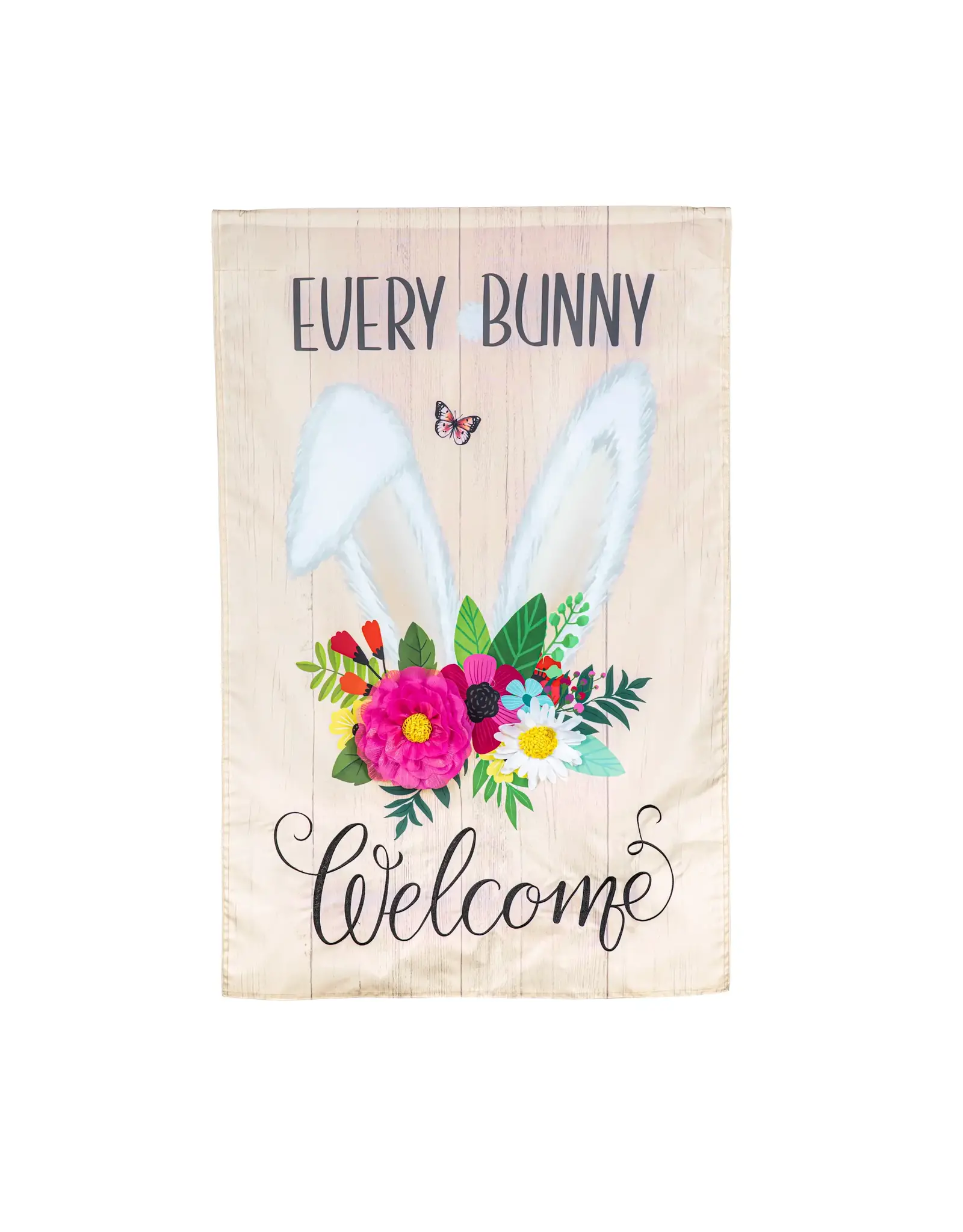 Evergreen Enterprises Every Bunny Welcome Applique House Flag