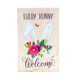 Evergreen Enterprises Every Bunny Welcome Applique House Flag