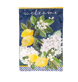 Evergreen Enterprises Hydrangea and Citrus Applique House Flag