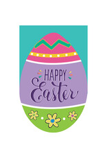 Evergreen Enterprises Happy Go Lucky Easter Basic Applique House Flag