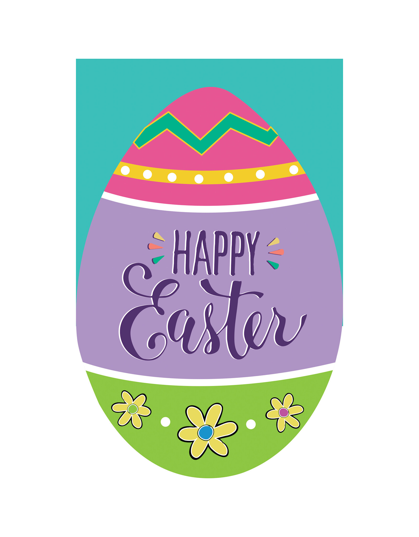 Evergreen Enterprises Happy Go Lucky Easter Basic Applique House Flag