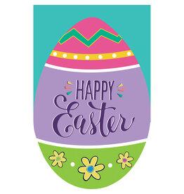 Evergreen Enterprises Happy Go Lucky Easter Basic Applique House Flag