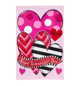 Evergreen Enterprises Happy Valentine's Day Sweethearts Applique Garden Flag