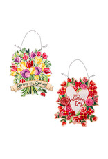 Evergreen Enterprises Happy Valentine's Day Floral Wreath/ Spring has Sprung Double Sided Estate Door Décor Evergreen Enterprises Happy Valentine's Day Floral Wreath/ Spring has Sprung Double Sided Estate Door Décor