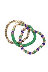 The Royal Standard Krewe Bead Stack Bracelet The Royal Standard Krewe Bead Stack Bracelet