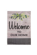 Evergreen Enterprises Wood Grain Welcome Garden Burlap Flag