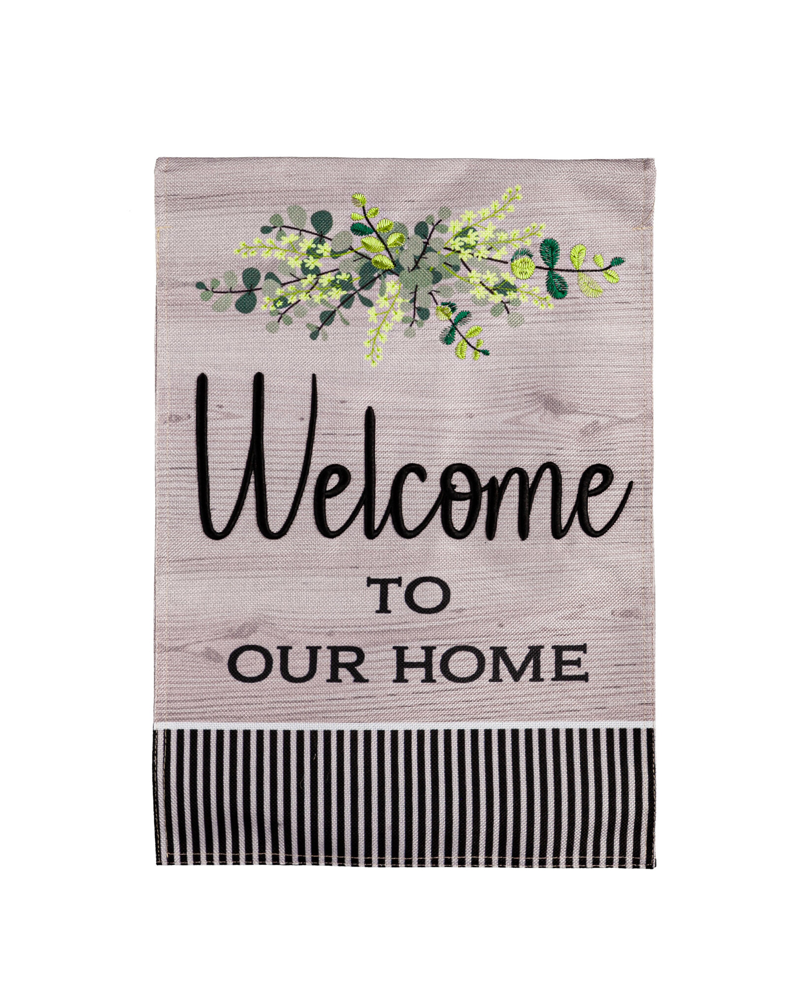 Evergreen Enterprises Wood Grain Welcome Garden Burlap Flag
