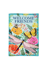 Evergreen Enterprises Greenhouse Garden Welcome Friends Applique Garden Flag