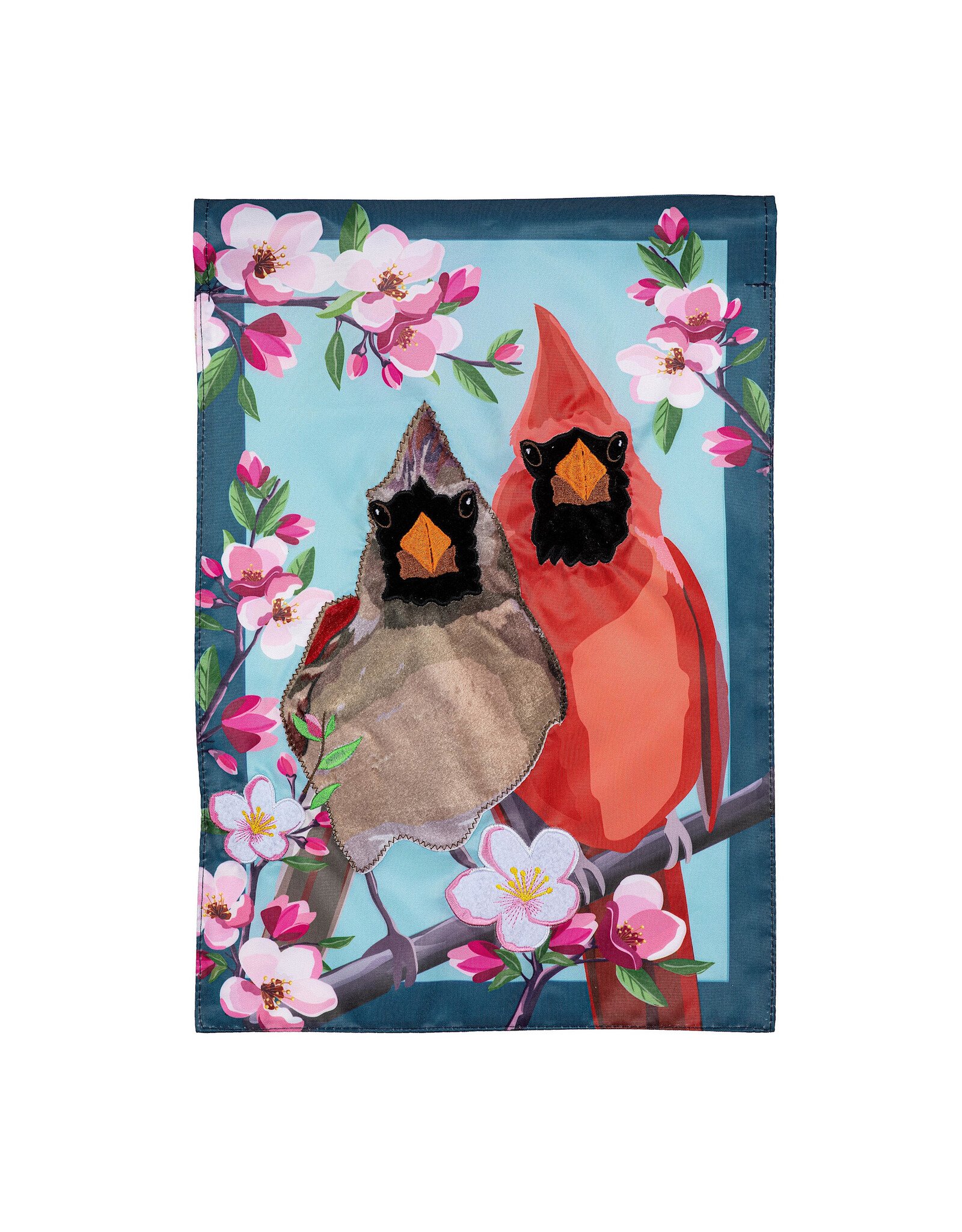 Evergreen Enterprises Cardinal Couple Applique Garden Flag