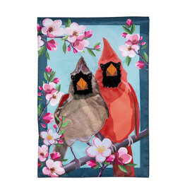 Evergreen Enterprises Cardinal Couple Applique Garden Flag