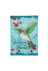 Evergreen Enterprises Hummingbird Welcome Applique Garden Flag