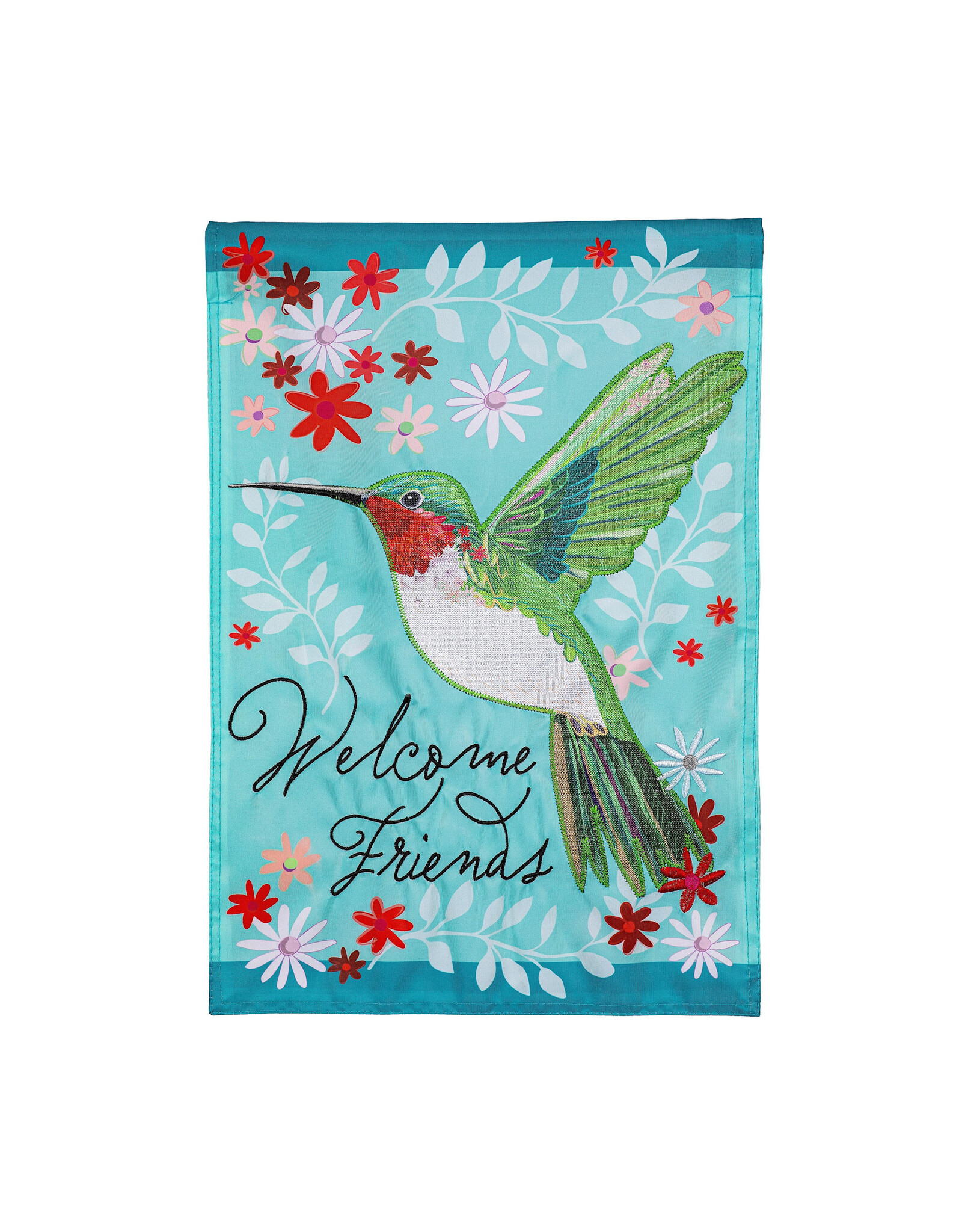 Evergreen Enterprises Hummingbird Welcome Applique Garden Flag
