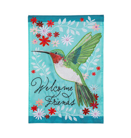Evergreen Enterprises Hummingbird Welcome Applique Garden Flag