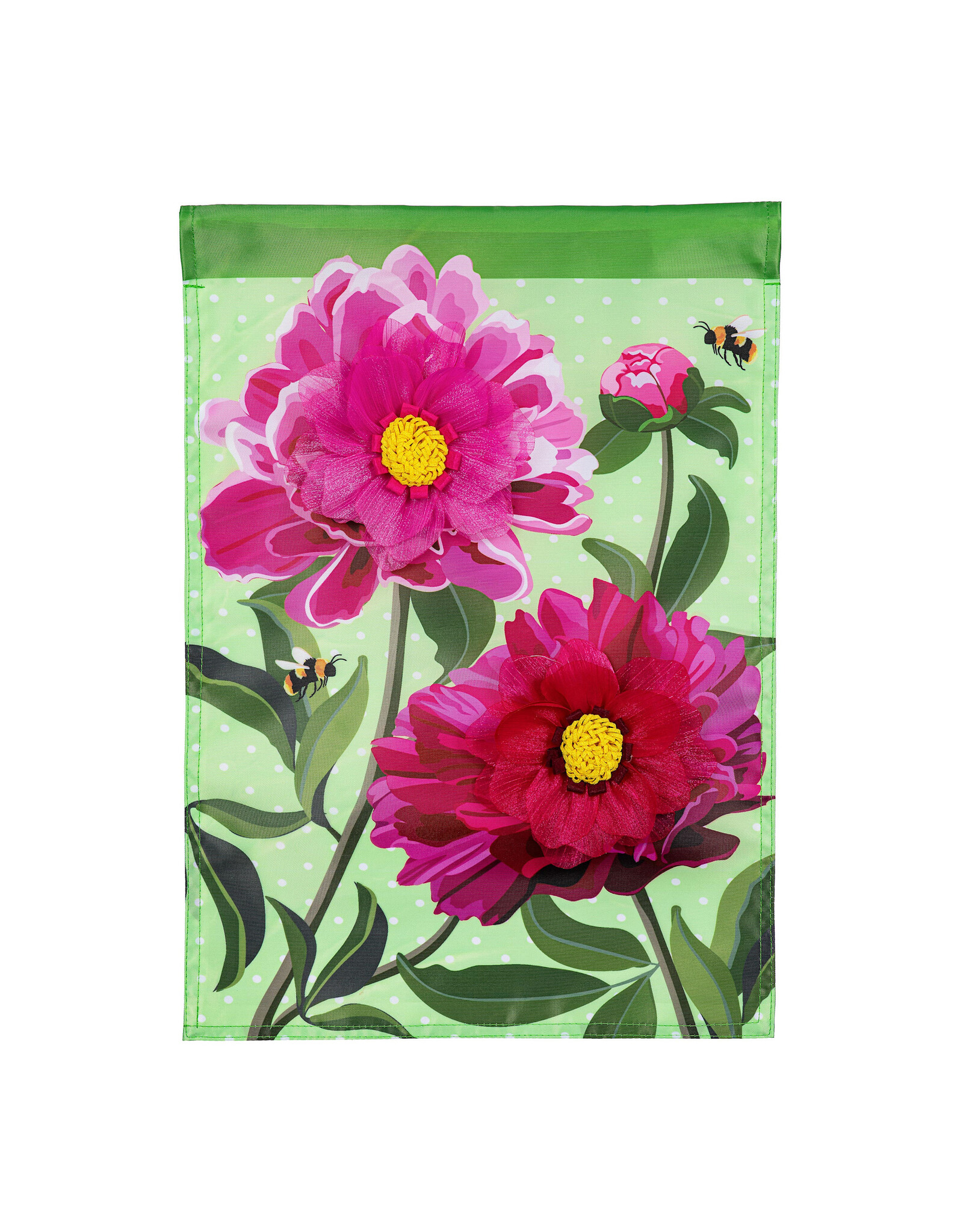 Evergreen Enterprises Peony Garden Applique Garden Flag