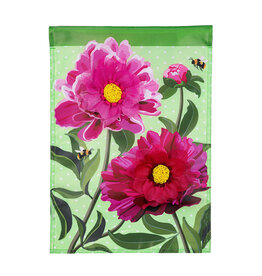 Evergreen Enterprises Peony Garden Applique Garden Flag