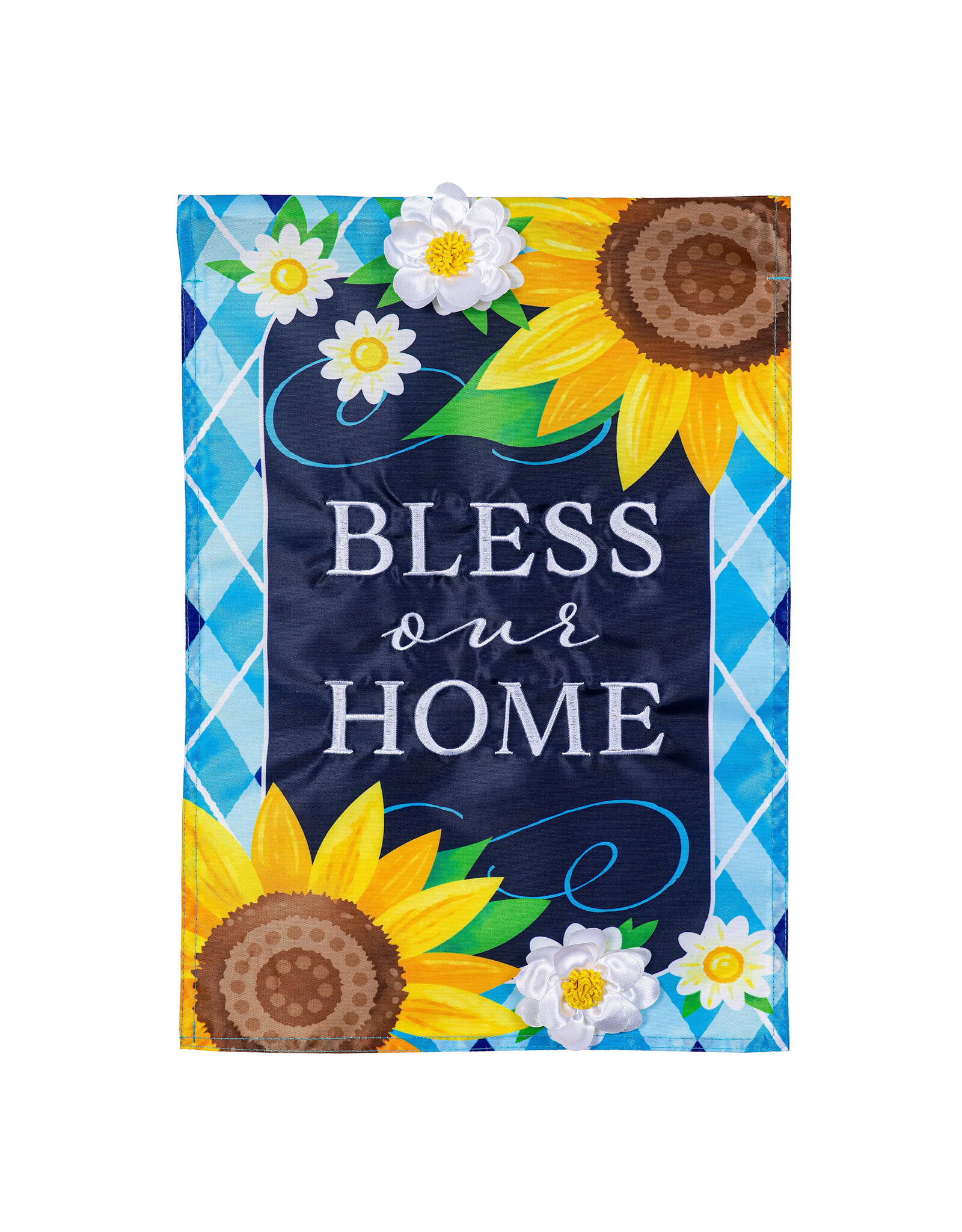 Evergreen Enterprises Bless Our Home Sunflowers Applique Garden Flag
