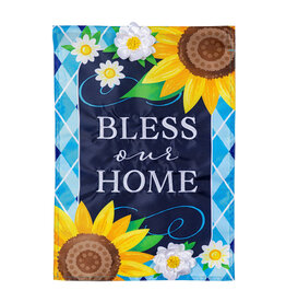 Evergreen Enterprises Bless Our Home Sunflowers Applique Garden Flag