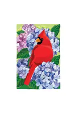 Evergreen Enterprises Red Cardinal and Hydrangeas Applique Garden Flag Evergreen Enterprises Red Cardinal and Hydrangeas Applique Garden Flag