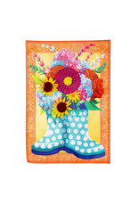 Evergreen Enterprises Floral Rain Boots Applique Garden Flag