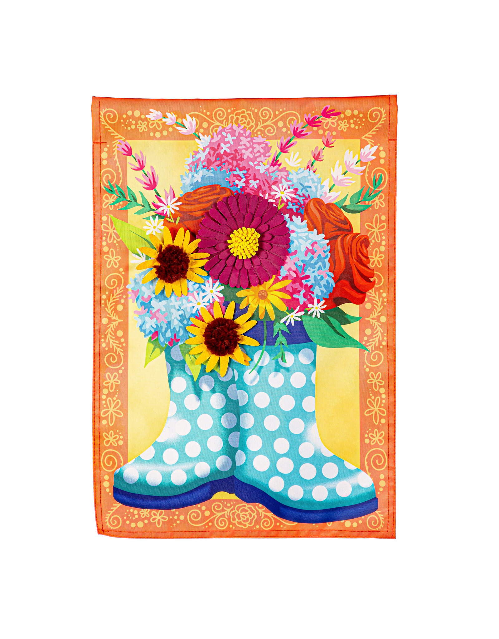 Evergreen Enterprises Floral Rain Boots Applique Garden Flag