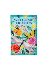 Evergreen Enterprises Greenhouse Garden Welcome Friends Applique House Flag