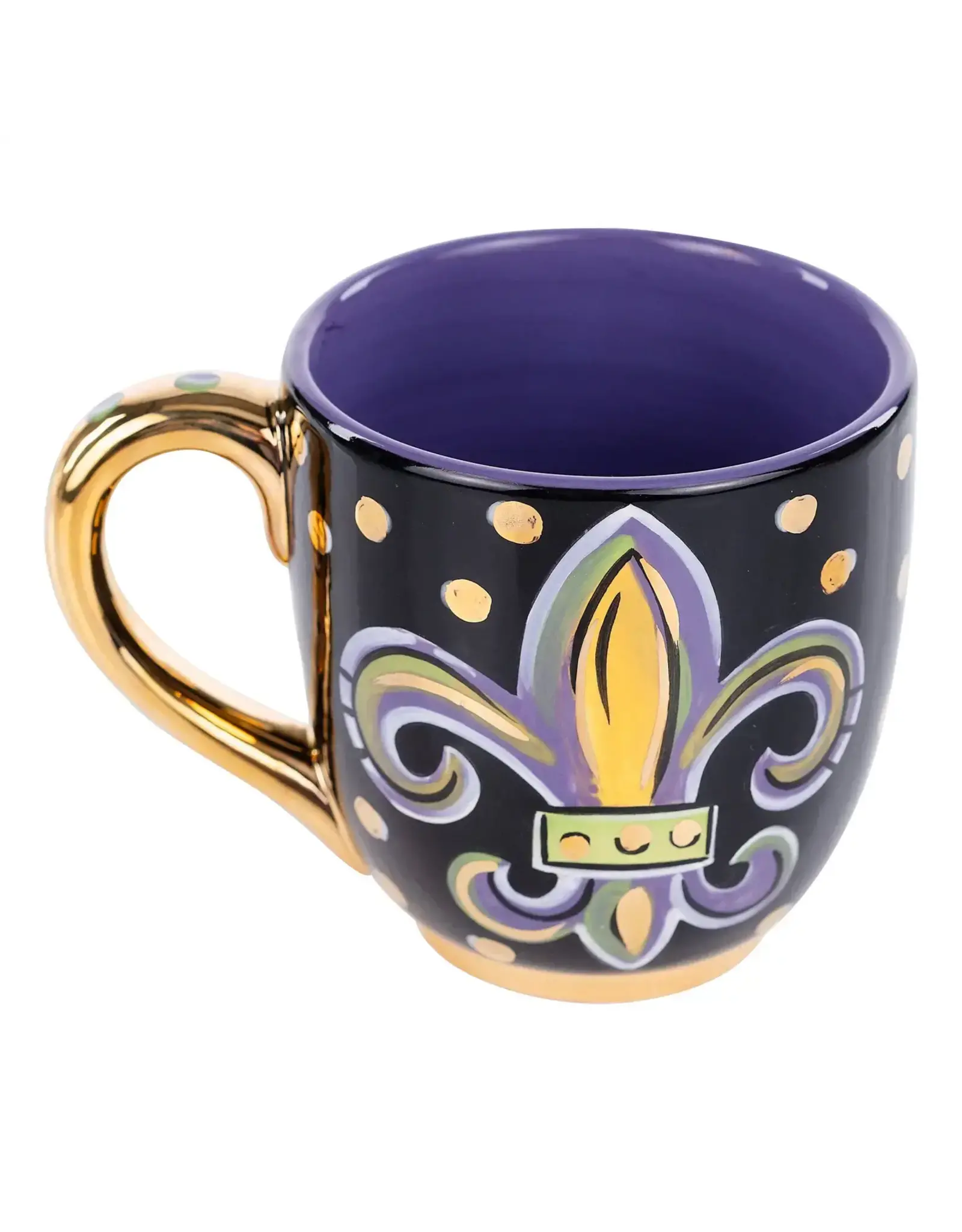 Glory Haus Mardi Gras Fleur de Lis Mug
