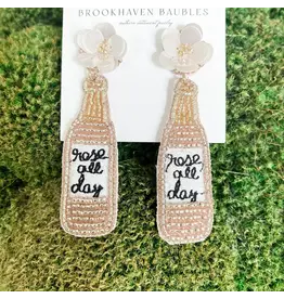 Brookhaven Baubles/Faire Blush Rose All Day Beaded Sequin Statement Earrings
