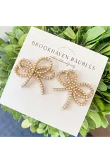 Brookhaven Baubles/Faire Dainty Pearl Bow Earrings