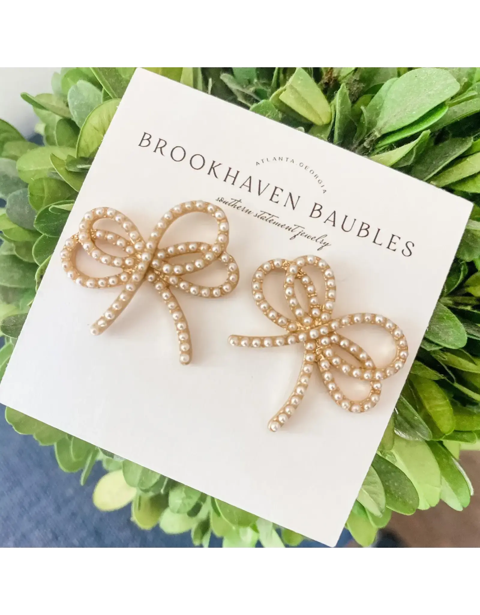 Brookhaven Baubles/Faire Dainty Pearl Bow Earrings