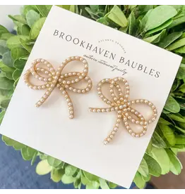 Brookhaven Baubles/Faire Dainty Pearl Bow Earrings