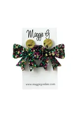 Maggie G/Faire Mardi Gras Bow Earrings Maggie G/Faire Mardi Gras Bow Earrings