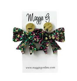 Maggie G/Faire Mardi Gras Bow Earrings