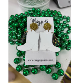 Maggie G/Faire Mardi Gras Marching Boot Earrings